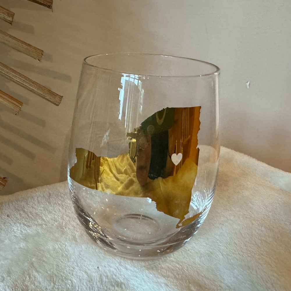 New York State Stemless Wine Glass Color Gold